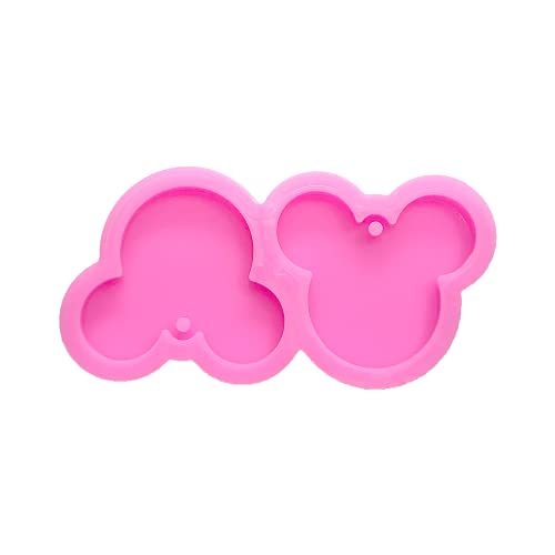 Guratapa シャイニーグロッシー S キュート ミニー ミッキーマウス ヘッドシェイプ シリコン型 DIY クラフト キーチェーン ポリマー クレイ型 ネックレス エポキシ ペンダント ジュエリー 樹脂 工芸 ケーキ デコレーション フォンダン 型