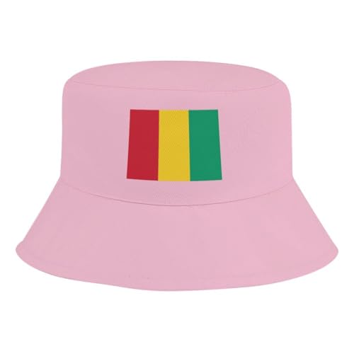 Bucket Hat for Boys and Girls, Guinea Flag Pattern Lightweight,Nylon Packable Bucket Hats,Fun Outdoor Vacation