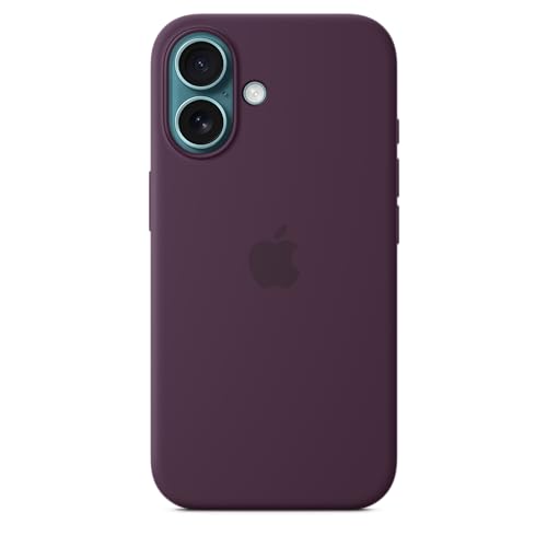 Image of Apple iPhone 16 Silicone Case with MagSafe and Camera Control: Lightweight Phone Case, Wireless Charging Compatible, Smooth Matte Finish; Plum