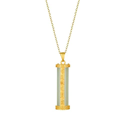 Collier classique en néphrite et pendentif bouddhiste argent S925