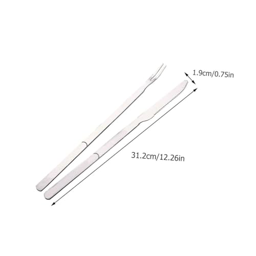 Set de 2 utensilios para barbacoa de acero inoxidable miniatura 2