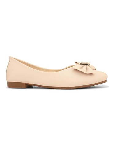 Image of XE Looks Stylish Ballerinas with Gold Bow Accent - Comfortable, Versatile, and Ideal for Elevating Your Everyday Outfits for Girls & Womens