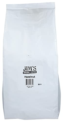 Jim's Organic Coffee Hazelnut Ground, USDA Organic, 5 LB (Pack of 1)