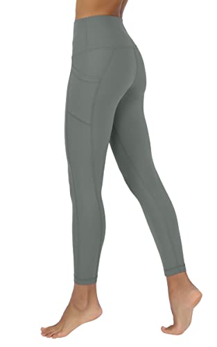 90 Degree By Reflex Womens High Waist Elastic Free Ankle Length Wonderlink Leggings With Side Pockets - Mulled Basil - Medium #TOP2