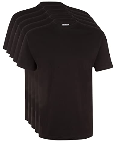 Ultrasport Herren Sport Freizeit T-Shirt mit Rundhalsausschnitt 5er Set, Schwarz, XL, 1317-200