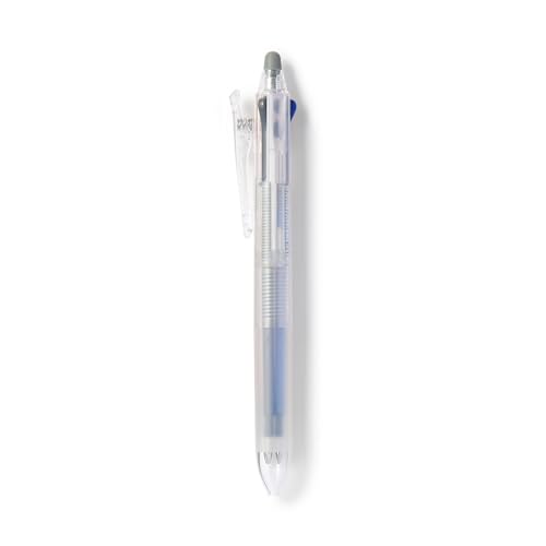 MUJI 83767846 - Bolígrafo de 3 colores borrado, retráctil, translúcido, 0.02 pulgadas (0.5 mm), negro/rojo/azul