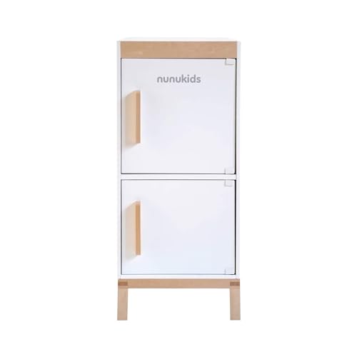 Rebecca Mobili Frigorífico de juguete, nevera para niños de madera, juego Montessoriano, con accesorios incluidos, para niños a partir de 3 años, idea de regalo – Medidas 73 x 30 x 30 x 30 cm – Art.
