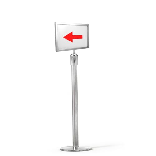 Support de panneau sur poteau A4 Cabilock argenté double face