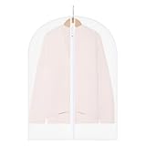 [POZEAL]衣類カバー 防塵カバー 防虫防カビ対応 加厚PEVA素材 防水防潮 吊るせる衣類用 半透明式 洗える 繰り返し使用可能 折り畳み可能 収納省スペース 梅雨用に最適 スーツ コート Tシャツ対応 5枚組 4サイズ 60×140cm