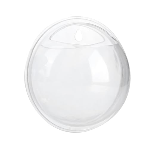 Image of MATS Acrylic Wall Mounted Aquarium Bowl for Betta Fish & Plants - Modern Hanging Fish Bowl Wall Planter for Home Decoration (19.5 x 19.5 x 8 cm)