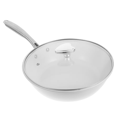 Wok de cerámica con tapa y mango ergonómico miniatura 1
