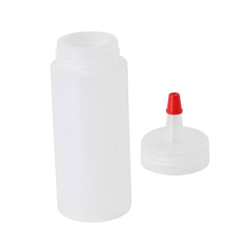 FONDOTIN 20 Pcs Plastic Squeeze Condiment Bottles with Tip Dispensers for Ketchup Mustard Bbq Sauces Leakproof Easy to Clean for Cooking Arts Crafts and Camping