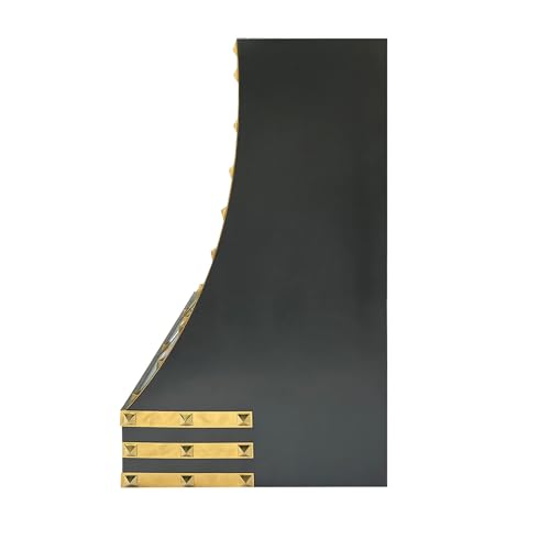 Image of SINDA Custom RAL-7021 Range Hood with a High CFM Vent Includes LED Lights Baffle Filter Straps and Rivets 36 inchW x 39 inchH x 24 inchD Wall Mount