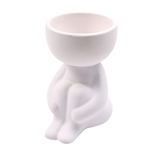 SFTYUFS Pot de fleurs en céramique, 9,4 cm, tient votre tête, pot de fleurs humanoïde en forme de humain pour décoration de bureau pour la maison Cover