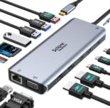 Image of Selore USB C Docking Station Dual Monitor,Laptop Docking Station,14 in 1 Docking Station 3 Monitors with 2 HDMI,VGA,10G USB A /C,100W PD,6 USB A /C Ports,USB C Hub Multiport Adapter for Windows Laptops