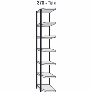 Kerkmann Magazin-Regal Stora 100 Eck-Regalfeld BxTxH 97x60x260cm schwarz/lichtgrau