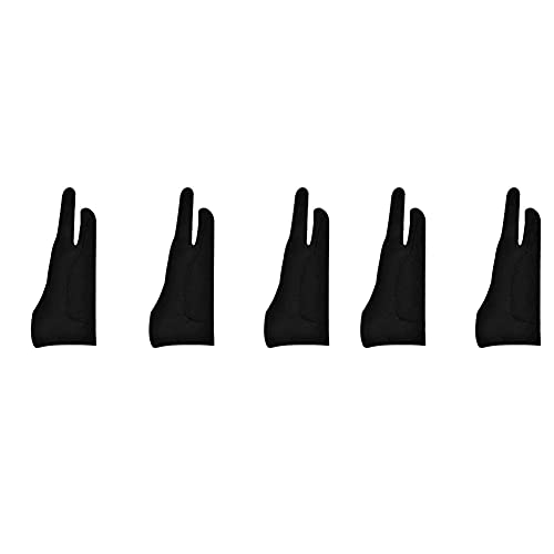 Lanko KüNstler - Guantes para tablet (5 unidades, para dibujo digital, para dedos gruesos, para almohadillas gráficas (M)