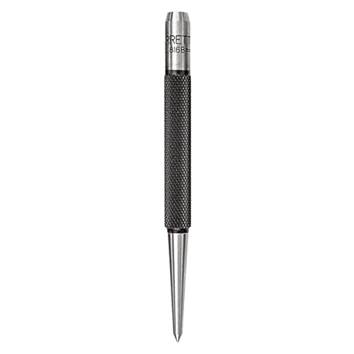 Starrett Steel Prick Punch with Knurled Grip for Precise Positioning and Secure Holding - Hardened and Tempered Steel, 4