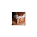 Collar gargantilla retro blanco años 90 de aleación de alta calidad,muy duradero para el uso diario.