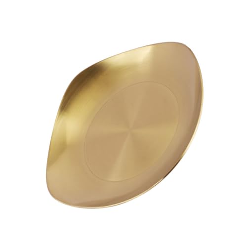 MUCKLILY 1pc Korean Kimchi Plate Stainless Steel Seasoning Tray for Appetizers Dipping Sauces and Side Dishes for Home Restaurant Buffet and Parties