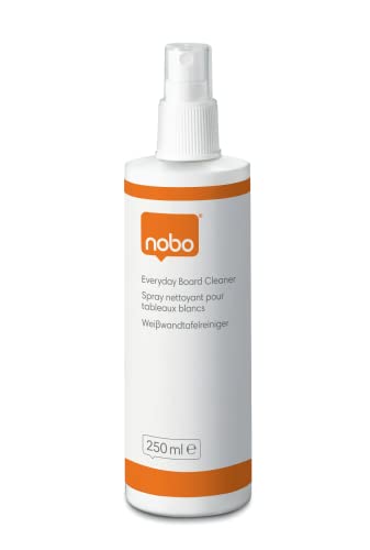 Nobo Espray Limpiador con Pulsador para Pizarras Blancas, 250 ml, Superficies de Borrado en Seco, 1901435