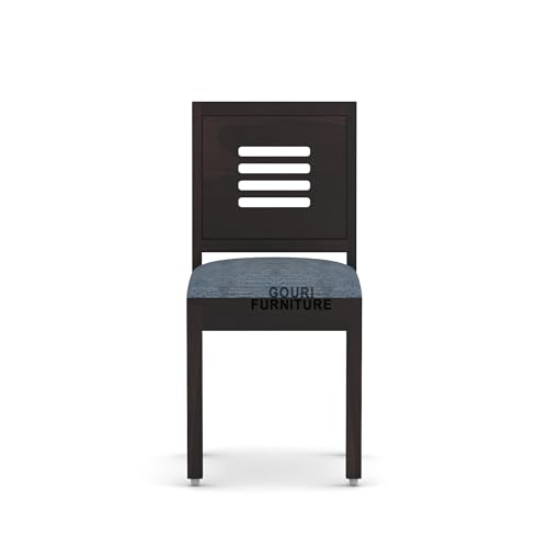 Image of Solid Wood 4 Seater Round Dining Table Set with Epoxy Resin Top Finish, Includes 4 Cushioned Chairs, Walnut Finish - Ideal for Home, Hotel & Restaurant - DIY Self Assembly