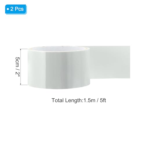 Image of PATIKIL Waterproof Patch Seal Tape 2 in x 5 Ft, 2 Pack PVC Leak Proof Repair Tape Instant Sealing for HVAC Ducts, Roof Crack, Hoses Pipes, Awning, White