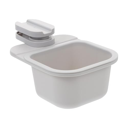 DIYEAH Contenedor Giratorio Multiusos Abs con Clip para Escritorio Caja Práctica para Basura y Almacenamiento Doméstico Diseño Compacto y Duradero Color Gris