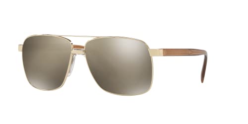 Image of Versace Man Sunglasses Pale Gold Frame, Light Grey Gradient Grey Lenses, 59MM