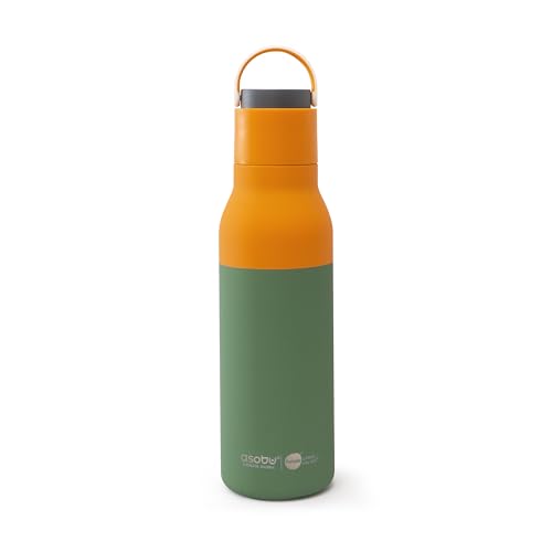 Image of asobu Metro Water Bottle, Double Lined Insulated Water Bottle with Pop-Up Straw and Handle, Keeps Drinks Cold for 24hrs Sleek Durable Design for Stylish Hydration 22oz/650ml, BPA Free