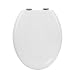 Produktbild WOLTU Toilettendeckel, WC Sitz mit Absenkautomatik, Quick-Release Funktion für einfach Reinigung, O Form Weiß Toilettensitz mit Verstellbaren Scharnieren Antibakteriell
