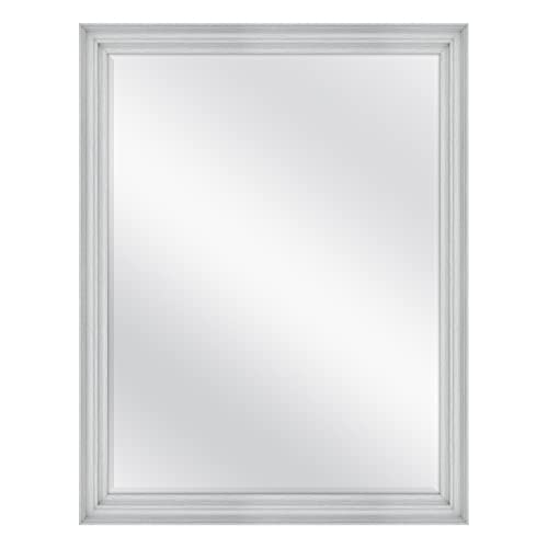 Image of MCS Ezra 34.66x44.66 Large Wall Mirror, Gray Woodgrain & Beveled Mirror, Vertical & Horizontal Wall Hanging Mirror for Bathroom, Bedroom & Livingroom
