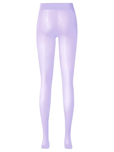 Women's Sheer See Through High Waist Pantyhose 8D Glossy Stretchy Footed Tights Stockings2