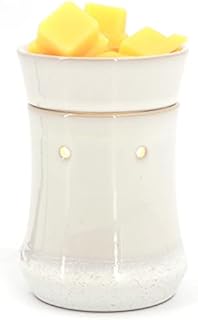 TT & MM Electric Wax Melt Warmer, Ceramic Candle Wax Warmer with Cord, Elegant Style Fragrance Wax Burner Heater Removable Tray, Home Living Room Bedroom Decor Ideas (White)