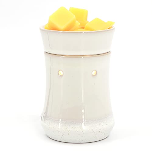 TT & MM Electric Wax Melt Warmer, Ceramic Candle Wax Warmer with Cord, Elegant Style Fragrance Wax Burner Heater Removable Tray, Home Living Room Bedroom Decor Ideas (White)
