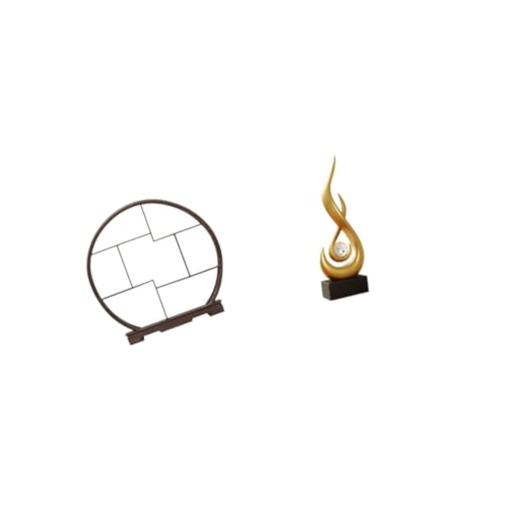 Wooden Flame Display Stand Organizer for Decor