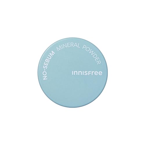 Innisfree No Sebum Mineral Natural Powder 5g | Korean Setting Powder for Face | Oil Control for Oily Skin, Makeup Fixer, Reduces Hair Greasiness, Mattifying, Long-Lasting, Compact, Loose Powder