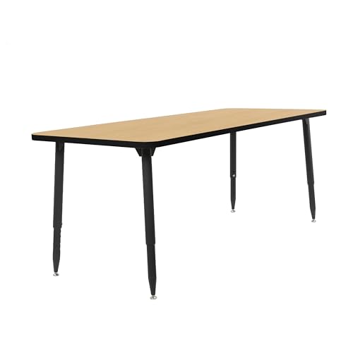 Image of Adapte Commercial Classroom Activity Table - 30 inch x 72 inch Rectangle, ADA Compliant Tapered Legs with Glides & Casters, Adjustable Height 22-34 inch Wheelchair Accessible, School & Office Furniture