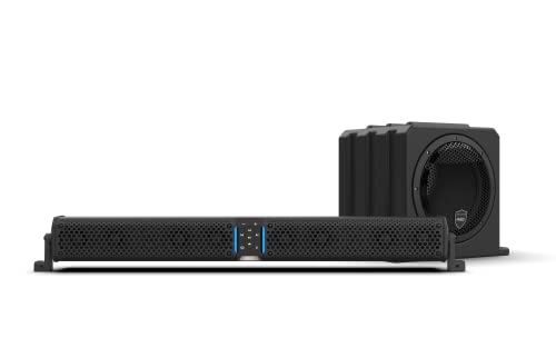 wet sounds Package - Black Stealth XT-12, 12 Speaker High Powered Sound Bar w/Remote and AS-10 10