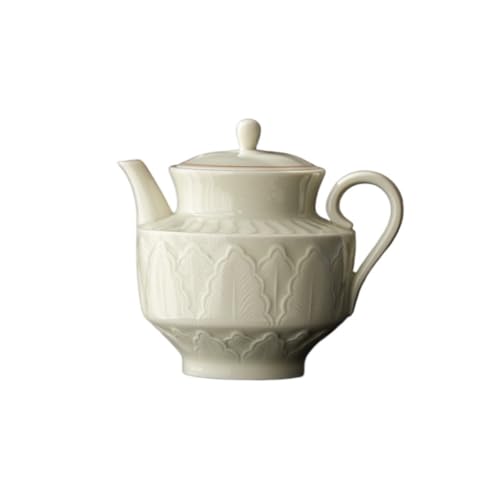 Tetera Hecha a Mano Tetera con filtro patrón de pétalos loto retro Cafetera cerámica sencilla Adecuada for reuniones y fiestas té Para Preparar Té de Hojas