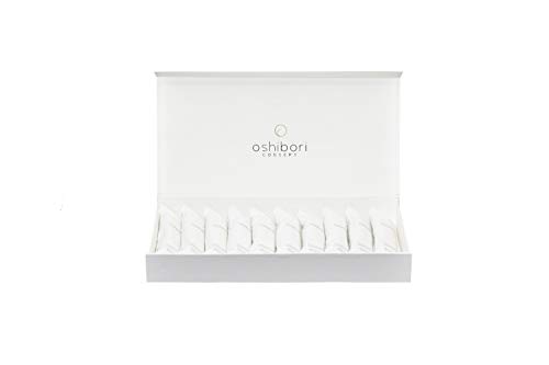 Face Towel, Wash Cloths, Compressed Towels, Cotton White Disposable Towel, Tuilerie Box-10 Moist Towelettes Individually Wrapped by Oshibori, White Tea Perfume, Gift Idea, Face Cloth 100% Cotton