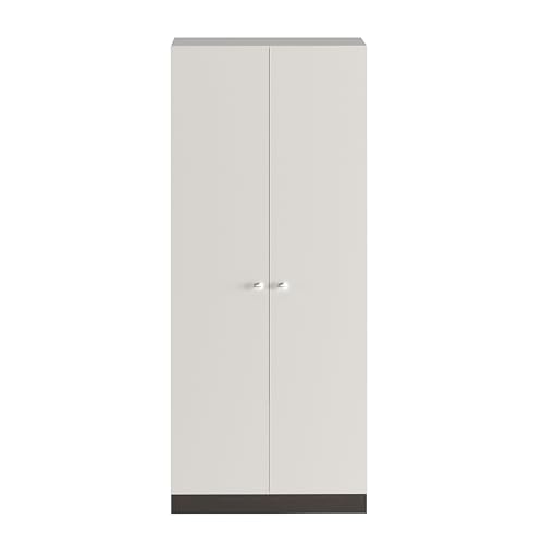 Image of FURNEASER Fanciable Engineering Wood 2 Door Wardrobe Almirah for Clothes | Double Door Cabinet Closet Organizer | Multipurpose Cupboard for Bedroom Living Room | 60 x 42 x 180 CM (Wenge & White)