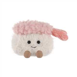 Apricot Lamb Garnelen Sushi Lebensmittel Plüschtiere für Kinder, weiche niedliche Kuscheltier für Baby Mädchen und Jungen, Flauschige Shrimp Sushi Rosa 8 cm