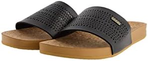 Reef Women's Cushion Scout Perf Slide Sandal, Black/Tan, 10 | Image 6