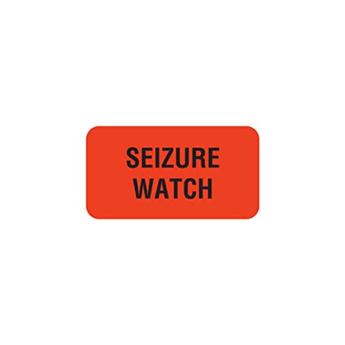 Seizure Watch Veterinarian Care Instruction Veterinarian Stickers, Doctor Stuff, 1-5/8" x 7/8", Fluorescent Red, 560/Roll, Tabbies Vet V-AN443