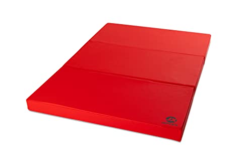 Jeflex - rot schwarze klappbare Weichbodenmatte & Turnmatte 150 x 100 x 8 cm MADE IN GERMANY/faltbare Gymnastikmatte/platzsparende Fitnessmatte & faltbare...