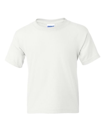 Gildan boys Heavy Cotton T-Shirt(G500B)-WHITE-XS