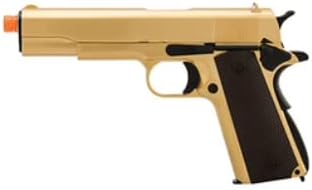 SS AIRSOFT WE Tech 1911 A1 Gold Plated Airsoft Gas Blowback Pistol (Gold)