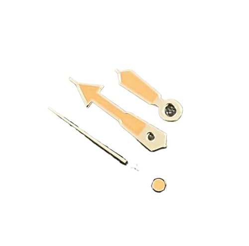 WVTVBYLKLP(売店) 光る矢印型の時計の針 シルバー ブラックエッジ レッド ブルー オレンジ グレー ホワイト ポインター NH35 NH36 4R 7S ムーブメントに適合 時計の針(Fluorescence Yellow)