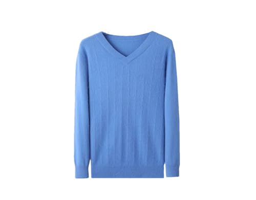 Men's V-Neck Thickened Sweater Men's Wool Sweater Wool Loose Knit Collar Thickened Bottom Pullover